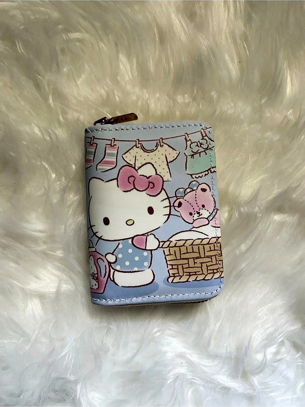 Sanrio Hello Kitty Printed Zip Wallet in Blue & Pink